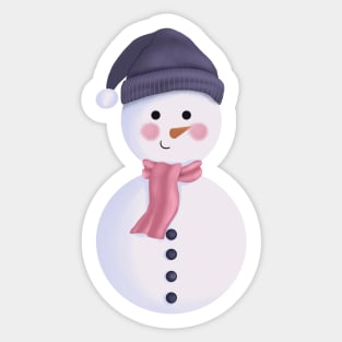 Christmas Snowman with Scarf and Beanie. Sticker